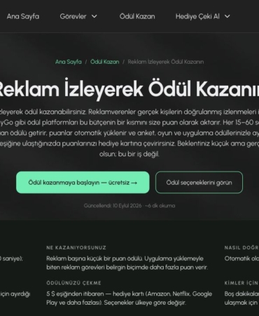 CashyGo reklam izleme görevleri sayfası ekran görüntüsü
